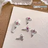 Nueva Joyería para Uñas Cruzadas Estilo Popular de Celebridad de Internet Joyería de Aleación DIY Diamante Rosa Joyería para Uñas Estilo Retro