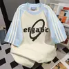 Camiseta de Manga Corta con Estampado de Letras Graffiti High Street Estilo Coreano Rayas Triples Verano Nuevo Casual Holgado Top Estilo Pareja