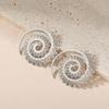 Pendientes Cruzados de Acero Inoxidable con Flor Espiral para Mujer Niñas Pendientes de Seda Aros Moda Bohemio Pendientes de Acero de Titanio