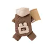 Nuevo Abrigo de Algodón Grueso y Cálido con Forro Polar de Invierno para Perros, con Accesorio para Correa, Lindo Conjunto con Capucha de Cuatro Patas para Perros Pequeños