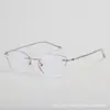 Armazón de gafas sin montura de titanio puro PinChuang para mujer, armazón de plástico ultraligero para gafas de negocios anti-luz azul, armazón de titanio