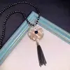 Cadena de Suéter de Cristal Elegante y de Moda para Mujer, Estilo Largo Otoño e Invierno, Lujo Ligero, Collar Único de Estilo Étnico, Colgante Versátil de Nuevo Estilo Chino