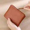 2024 Portatarjetas Pequeño Simple Cartera Mini Multifuncional Pinza para Billetes Tarjetero para Tarjetas de Negocio Monedero Portatarjetas Unisex con Cierre para Documentos de Identidad