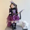 Vestido Princesa Doce Lolita Kuromi para Meninas Fantasia de Halloween Infantil Vestido de Primavera Outono Inverno Aniversário