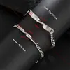 Pulsera Curva de Acero Inoxidable Grabada para Pareja 2026 Nueva Pulsera Cubana de Acero de Titanio Regalo DIY para el Día de San Valentín para Hombres y Mujeres