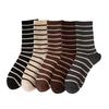 Meias Listradas de Meia Panturrilha para Mulheres na Primavera e Outono, Estilo Trendy de Celebridade da Internet, Combinando Cores com Calças Shark, Meias Longas de Algodão para Roupa Exterior