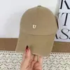 Gorra de béisbol lavada estilo retro americano para otoño, simple y de nicho, copa suave con bordado de la letra U, gorra de pico versátil