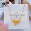 2025 Nuevo Collar Dorado Arena Popular Collar de Hielo Triturado Lazo para Mujer Lujo Accesible Gama Alta Nicho Clavícula