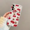 Patrón de fruta de cereza a pantalla completa adecuado para funda de teléfono Samsung S25FE 5G funda suave cobertura total simple moderno personalidad nicho