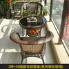 [Transfronteiriço] Conjunto de Mesa e Cadeiras de Rattan para Pátio Externo Varanda de Terraço de Vila Externa Conjunto Simples Casual de Três Peças