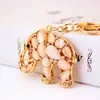 Llavero creativo de elefante de cristal con incrustaciones de diamantes, llavero de animal, accesorios para bolso, colgante de metal, pequeño regalo