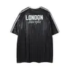 Camiseta de Manga Larga con Estampado de Letras Estilo Retro Americano para Hombres y Mujeres, Marca de Moda Holgada Casual Hip-Hop Jersey Deportivo