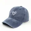 Gorra de Béisbol Lavada Vintage Versátil con Bordado de Corazón de Melocotón para Primavera y Verano Versión Coreana Delgada Gorra Suave con Visera de Pato para Hombres Tendencia