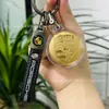 Colgante con Logo de Coche Dorado Personalización de LOGO Oro Puro 999 Llavero de Cuero Regalo para Dueño de Coche Tráfico Conducción Colgante Venta al por Mayor