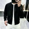 Novo cardigã de tricô masculino estilo outono vintage old money, jaqueta suéter jacquard casual solta unissex