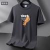 2025 Camiseta masculina de manga curta, camisa de base de verão, gola redonda, casual, estampada, plus size, camiseta da moda, top