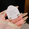 Brincos Azuis Versáteis de Moda Personalizados com Acabamento de Luxo, Brincos Minimalistas de Zircônia de Nicho para Mulheres, Brincos Quadrados de Luxo Leve com Temperamento