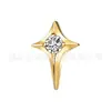 Brincos Estrela de Quatro Pontas em Liga de Titânio Zesen F136 Piercings Labiais Estrela Piercings de Osso da Orelha Acessórios de Joias Piercing