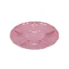 Plato Desechable de Plástico PS para Fruta, Botana, Plato Dividido para Cena, Fiesta, 6 Compartimentos, Redondo, Bandeja de Embalaje