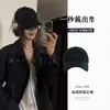 Gorra de Béisbol Versátil Estilo Coreano con Bordado de Logo Redondo para Mujer, Parte Superior Suave, Moda para Cabezas Grandes, Visera Amplia y Profunda, Hace que la Cara Parezca Más Pequeña