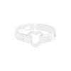 1456 Diseño de Nicho Estilo K Lujo Accesible Anillo Abierto de Corazón Calado Plata Esterlina S925 Anillo de Plata con Forma de Corazón para Mujer