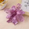 Flores navideñas de purpurina dorada transfronterizas, Accesorios para decoración de árboles de Navidad, Decoraciones para fiestas navideñas, Flores artificiales al por mayor en Amazon