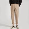 Novas Calças Pequenas Masculinas Primavera e Verão Retas Largas 2024 Novas Calças Cropped Casuais de Negócios Masculinas
