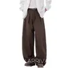Calça Masculina de Nicho High-End de Perna Larga Estilo Old Money, Solta e Versátil, Calça Foice de Caimento Solto, Calça Longa Casual de Comprimento no Chão
