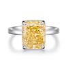 Anel de diamante amarelo de prata esterlina S925 adequado para atendimento em banquetes, anel de diamante de alto carbono com corte de flor de gelo, anel de casamento para Europa e Estados Unidos, atacado transfronteiriço