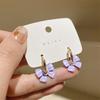 Aretes estilo TikTok, diseño nicho de Corea del Sur, aretes de lazo, exquisitos, elegantes, de alta gama para mujer