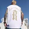 Camiseta sin mangas europea y americana para hombre de verano delgada talla grande holgada baloncesto moderna ins chaleco deportivo para exterior chaleco de manga corta