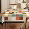 Estilo Novo 2025 Toalha de Mesa Impermeável, à Prova de Óleo, Resistente ao Calor, Sem Lavagem, Toalha de Mesa Estilo Retro Americano, Protetor de Mesa, Sensação de Luxo Leve e Alto Padrão