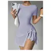 Falda-pantalón de yoga casual transfronteriza, ajustada, espalda hermosa, imitación de dos piezas, fitness al aire libre, anti-exposición, falda deportiva de tenis para mujer
