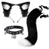 Diadema con Orejas de Gato para Cosplay Joyería de Cola de Gato Hecha a Mano Lindo Accesorios para el Cabello de Chica Gato Orejas de Animal Set de Accesorios de Cola de Animal