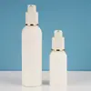 Botella de Presión para Aspiradora de Mascotas 50ml-120ml Botella Blanca Translúcida para Loción con Cabezal de Bomba de Aluminio Electroquímico para Dispensar Productos de Cuidado de la Piel