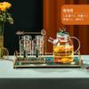 Juego de té tetera moderno de lujo ligero al por mayor, juego de tazas de agua para hospitalidad, juego de agua para sala de estar, taza de té de aspecto atractivo, tetera, taza