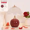Luminária de mesa para quarto, luminária de cabeceira, sensação de luxo leve e de alta qualidade, luz ambiente de cabeceira, luminária de noite criativa aconchegante e romântica em estilo creme