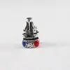 Estilo Étnico Vintage Liga Gotejamento de Óleo Cabeça de Buda Pagode DIY Acessórios Semiacabados Pagode de Três Vias Acessórios Bodhi Estrela e Lua