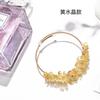 Pulsera de Cristal de Cuarzo Rosa Turmalina Citrino Color Oro Enrollado 14K Fluorita de Cabello Jade Dongling Qingjin Polvo de Cristal Pulsera de Mano