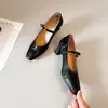 Zapatos Mary Jane Cuadrados de Tacón Grueso Estilo Francés para Mujer, En Stock, Nuevo Estilo Retro 2026 con Correa Única y Tacones Altos Bajos
