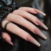 Nuevo esmalte de uñas portátil hecho a mano de venta transfronteriza, color puro, parche de uñas postizas con lentejuelas largas, venta al por mayor