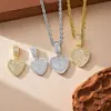Collar de Corazón de Circonia de Moda de Venta Caliente Transfronterizo Europeo y Americano Chapado en Oro Completo de Diamante Cadena para Clavícula Versátil Hip-Hop Moderno Colgante