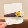 Pinza de Pelo de Lana con Forma de Corazón y Flor Estilo Coreano para Mujeres Adultas Flequillos Pinzas Laterales Accesorios para el Cabello Otoño Invierno Sensación de Alta Gama Pinzas para Cabello Rebelde