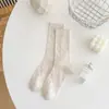 Calcetines con Volantes de Encaje para Mujer, Media Pantorrilla, Primavera y Verano, Malla Fina, Transpirables, Estilo Ballet, Calcetines de Algodón con Encaje Estilo Miu al por Mayor