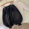 Jeans Forrados de Polar para Niños Estilo Nuevo Holgados y Elegantes Pantalones para Niños Otoño e Invierno Pantalones Largos de Polar de una Pieza Pantalones Casuales para Bebé