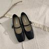 Sapatos Mary Jane Preto Fosco, Sapatos Femininos Estilo Francês, Novo Modelo 2026, Versáteis para Primavera, Outono e Inverno com Bico Quadrado para Noite