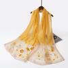 Bufanda Vestido Versátil de Seda Bordada para Mujer de Seda de Morera Lana Estilo Qipao Chal Estilo Étnico Artístico Estilo Largo