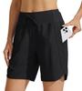 Pantalones Cortos Deportivos de Mujer Transpirables de Secado Rápido de Cintura Alta con Bolsillos con Cremallera, Pantalones Casuales para Correr, Ejercicio, Senderismo, Venta al por Mayor