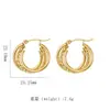 Brincos Espirais Torcidos de Aço Titânio Ouro 18K Moda Exagerada Retro Estilo Europeu e Americano