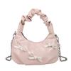 Bolso Estilo Ballet para Mujer 2025 Nuevo de Moda Textura de Alta Gama Bolso de Mano Rojo Bolso Cruzado de Hombro Único con Cadena
